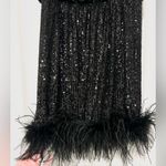 Eliza J NWT Feather-Hem Sequin Dress Photo 5
