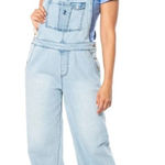 Juicy Couture  Light Indigo Wide Leg Overalls with Release Hem New! Photo 0