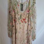 Boohoo Floral Embroidered Nude Dress Photo 0