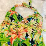 Jaclyn Smith  one Piece Swim Suit Women’s Size 14 Tropical Floral Print Lillies Photo 7