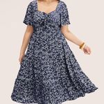 Bloomchic  Ditsy Floral Drawstring Ruched Pocket Ruffle Tiered Dress Photo 2