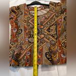 Source Unknown Vintage Cotton Blouse short Sleeve, Scoop Neck Peplem waist Size Large Photo 5