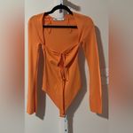 ZARA  Cut Out Long Sleeve Knit Bodysuit Small Photo 1