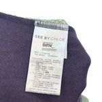 See By Chloe Knit Top Short Sleeve Contract Back Purple Lime Green Size US 4 Photo 8