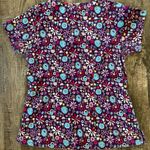 Scrub Top Floral Flower Purple Small S Photo 3