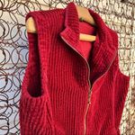 Woolrich  maroon cotton chenille zipper vest LARGE Photo 1