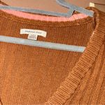 American Eagle ribbed cropped boxy button up cardigan brown size small Photo 4