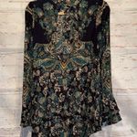 Free People  Lady luck printed tunic mini dress mock neck open back paisley Small Photo 0
