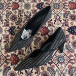 ZARA COPY - NWT  Black & Gold Rhinestone Kitten Heels Photo 0