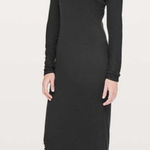 Lululemon  Nai Black Long Sleeve Turtleneck Lightweight Bodycon Midi Dress Size 2 Photo 0