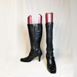 Worthington Black Genuine Leather Knee High Zip Boots~8~ Photo 1