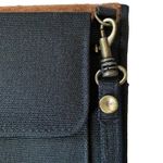 Black and camel folded crossbody bag wallet pouch card holder velcro closure Photo 5