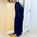 DKNY Balloon Sleeve Faux Wrap Metallic Gold Polkadot Belted Midi Dress Sz 6 Photo 3