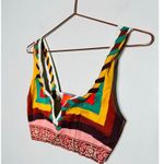 LA DOUBLEJ Multicolored Striped 100% Cotton Festival Plunge Crop Top Size XS Photo 4