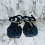 Steve Madden Flip Flops Unlock Chain Quilted Sole Black Women 10M Summer Beach Photo 1