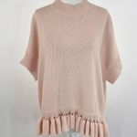 French Connection Ruffle Hem Short Sleeve Sweater Jumper Blush Pink Size Small Photo 4