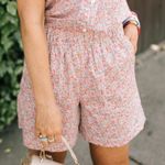 J.Crew Liberty Floral Pull-On Camp Shorts Size Medium High Rise Cotton Pocket Photo 0