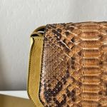 Cala Jade Leather Snakeskin Flap Hexagon Small Crossbody Bag‎ Purse Yellow Photo 3