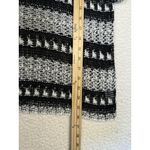 Chico's Sweater Womens 2 Large Black White Short Sleeve Pullover Knit Striped Top Photo 4