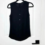 Theory  Turnia Bow Front 100% Silk Blouse Georgette Size Small Elevated Basic‎ Photo 5