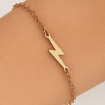 Antian Accessories™ Lightning Bolt Bracelet Stainless Steel 304 Gold Photo 1
