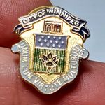 Vintage City of Winnipeg Crest Lapel Pin Manitoba Canada Coat of Arms Photo 0