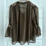Carolina belle Beaded Blouse Brown Size S Photo 5