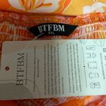 NEW BTFBM Orange Pink Floral Tropical Ruched Puff Sleeve Tiered Maxi Dress XXL Photo 5