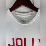 J.Crew Long Sleeve Jolly White Holiday Christmas Graphic T-Shirt Top M Photo 4