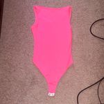 Peach Love California  neon electric pink sleeveless stretch bodysuit Photo 4