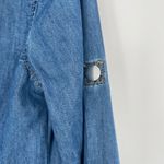 Allegra K Womens Blue Button Down Long Sleeve Collared Denim Shirt Dress Size XS Photo 9