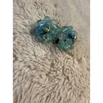 West Germany Earrings Blue Cluster Glass Beaded‎ Clip Photo 2