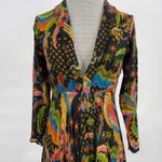 Farm Rio Flowy Maxi Dress Macaw Island Tropical Cross Stitch Print Long Sleeve S Photo 3