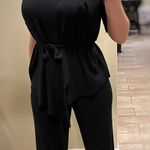 Two Piece Knitted Set Knitted Pants Knitted Top Flare Pants Wide Leg Pants High Waisted High Rise Adjustable Waist Black Photo 4