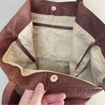 Joie  Chocolate Brown Suede & Crocodile Leather Double Handle Tote Photo 7