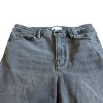Good American  Straight Leg Jeans Grey Chewed Hem Stretch Cotton Size 6 Women's Photo 1
