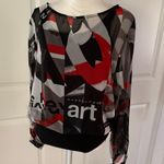 Rinascimento Bodysuit with silky artistic print blouse Photo 5
