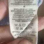 Free People  Women's Striped Snap Close Blouse Denim Blue Long Sleeve‎ Size Small Photo 3