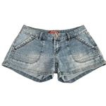 Eunina Blue Denim Cotton High Rise Front Button Closure Raw Hem Jeans L #1042 Photo 5