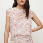 All Saints Hali Areias Mini Dress Pink Ruffled Ruched, Size US 10 Photo 10