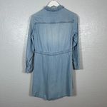 All Saints Women 2 Blue Denim Chambray Calla Bay Shirt Dress Snaps Tie Waist Photo 3
