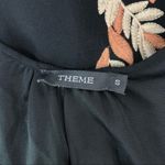 Theme‎ Black Embroidered Boho Tunic Dress Small Floral Peasant Festival Retro Photo 4