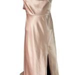 Birdy Grey  NEW Rose Gold Lisa Long Satin Dress Size Medium Bridesmaid Prom Gown Photo 0
