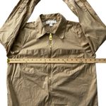 Michael Kors Women's  Tan Khaki Half Zip-Up Shirt, Size Medium, Button Sleeves Photo 5