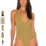 Motel  Game Changer Bodysuit Jumbo Textured Rib Olive Green XL Stretch New Photo 7