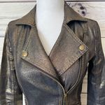 Rock & Republic Gold & Black Metallic Fitted Motorcycle Jacket Photo 1