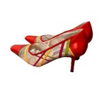 vintage J. Renee womens Retro Vibrant mesh Red yellow green orange heels Sz 8.5 Photo 2