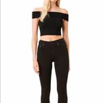 French Connection Odelia Off Shoulder Crop Top, Black, Size Medium, NWT Photo 1
