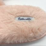 Splendid Womens M/L Slip On Criss-Cross Faux Fur Slippers Pink Lounge Fluffy Photo 4
