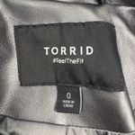 Torrid Plus Size 0X Metallic Faux Leather Moto Biker Jacket Silver Gray Photo 7